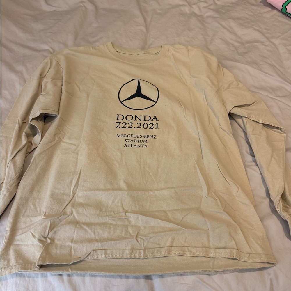 Yeezy Beige Long Sleeve Tee with Graphic Print